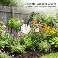 Frog Windmill Metal Garden Stakes Outdoor Decoration, Iron Ground Stake for Patio Decor, Yard Ornament for Gardeners and