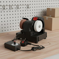 Sturdy Long-Lasting Mini Electric Bench Grinder Multi-Functional Double Wheel Polishing Machine Fast Heat Dissipation Small Desktop Grinder 100W Engine for DIY Enthusiasts, Crafters, Workshop, Garage