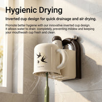 Wall Mounted Toothbrush and Cup Organizer, Suction Holder with Mouthwash Storage for Adults, Wash Set