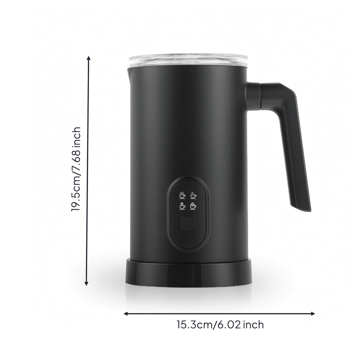 400W Electric Milk Frother Non-Stick Milk Frother with Handle 4-in-1 Automatic Foam Maker Single-Touch for Coffee Lovers, Baristas, Home Cafe