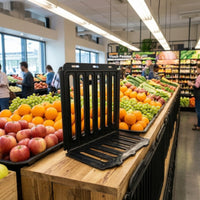 Produce Display Barrier Right-Angle Vegetable Display Barrier Slot-Together Produce Shelf Divider for Grocery Stores, Market Stalls