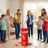 Chinese Style Wooden Pitch-Pot Game Set for Adults and Children, Ring Toss Feather Arrows Outdoor Interactive Toy