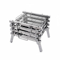 3 Pieces Foldable Stainless Steel Charcoal Grill Multi-Use Folding Charcoal Grill Easy to Clean Stainless Steel Fire Bowl Quick Setup for Campers, Picnic