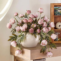 Artificial Vintage Peony Bouquet with Chrysanthemum