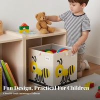 Foldable Cartoon Toy Chest With Lid and Handles Storage container Large Capacity
