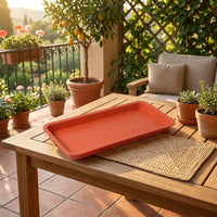 Plant Saucers in Earth Tone, Heavy Duty Drip Tray with contours for Outdoor Plants, Single Pack Catchment Tray and Plant Trays for Garden Use