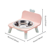 Elevated Pet Feeder Cute Stainless Steel Bowl Sturdy Raised Cat Bowl for Young Dogs, Indoor