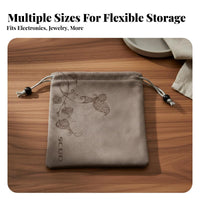Multi-Purpose Drawstring Pouch Lint-Non-Lint Velvet Storage Bag Washable for Travelers, Students, Daily Carry, Home Organization, Backpack