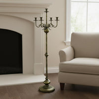 Bronze Finish Candle Stand Wrought Iron Vintage Design Candelabra
