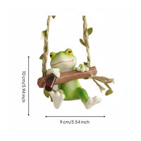 Frog Swing Decoration Cute Frog Ladder Hanger Resin Outdoor Decor for Garden