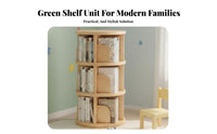 360-Degree Rotation Rotating bookshelf Tower Movable with casters bookshelf Space-Saving Design Storage Solution Large Capacity for Children, Book Lovers, Bedroom, Small Spaces, Study Room, Home Office