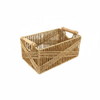 Paper Rope Storage Basket Stackable Braided Container Basket Toilet Paper Organizer for Vanity