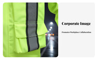 Reflective Rain Suit High Visibility Rain Suit Windproof Luminous Jacket and Pants for Emergency Responders, Cyclists, Roadside Work