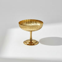 Stemmed Dessert Bowl Polished Stainless Steel Bowl with Pedestal Shatterproof Fluted Dessert Dish for Hosts, Cafes, Home Entertaining, Dinner Parties