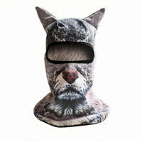 Bird-Eye Material 3D Creature Mask Hood Polyester 3D Creature Ear Balaclava Stretch Ear Hood Lightweight for Riding, Running, Fishing, Hiking