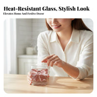 Heat-Resistant Pink Glass Cup Design Knot Glass Tumbler Crystal Clear for Women, Gift Givers, Everyday Use, Afternoon Tea, Cafes