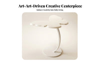 Butterfly Side Table Rounded Pedestal Base Petal Top Table Curved Support Column Home Furniture for Living Room, Bedroom