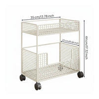 360° Swivel Wheels Fruit Vegetable Storage Cart Heavy-Duty Rolling Vegetable Rack Lockable Casters Rolling Kitchen Cart Rust-Proof for Pantry