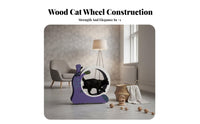 Built-in scrapeing Pad Cat jogning Wheel Quiet Operation Feline Treadmill Promotes Exercise pet Furniture Multi-Functional for Owners of Indoor felines, Indoors, Apartment, Home, Living Room