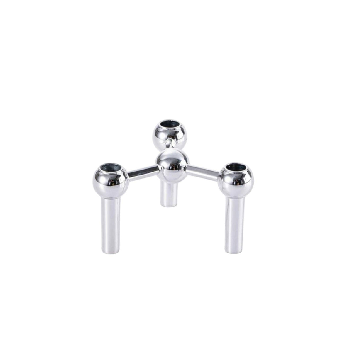 Geometric Three-Legged Candle Holder Compact Metal Candle Holder Modern Three-Arm Candelabra Minimalist for Centerpiece, Tabletop, Dining Table