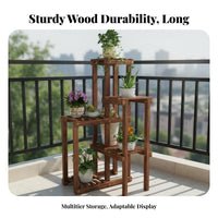 Space-Saving Multi-Tier Corner Flower Stand Sturdy Construction Tiered Corner Stand Stable Structure Plant Shelf Strong Load-Bearing for Gardeners, Homeowners, Apartment Dwellers, Balcony, Outdoor, Indoor, Living Room