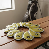 10 Pieces 10 Piece Iron Cover Set Embroidered Numbers Sporting Iron Cover Set PU Leather Sporting Club Protectors Scuff