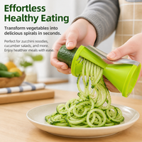 Vegetable Spiralizer, Handheld 201 Stainless Steel Julienne Cutter for Salads, Zucchini Noodles & Low Carb Meals, 13x7cm