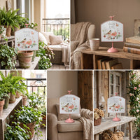 Wooden Birdhouse Ornament Painted Birdhouse with Floral Motif for Gardeners