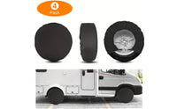4 Pieces Black Tire Cover Waterproof Universal Wheel Protector Dust-Resistant Round Wheel Protector for Outdoor Storage, Parking, Travel