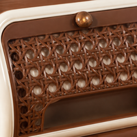 Plastic Tissue Case, With Lid, Multi-functional, Waterproof, Wood Grain Pattern, Living Room, Desk Area, Stylish