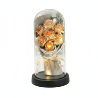 Romantic Gift Preserved Blossom Glass Dome Long-Lasting Lighted Blossom Arrangement Cloche Enchanted Flower Lamp for Wife, Girlfriend, Women, Valentine's Day, Anniversary, Bedroom Decor