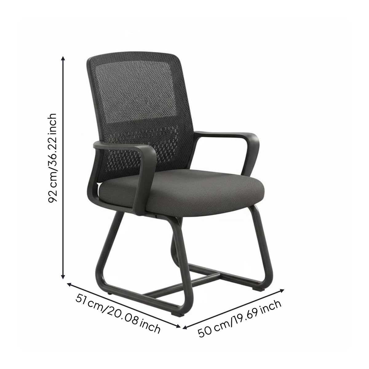 All-Day Comfort Ergonomic Office Chair High-Density Foam Cushion Office Chair with Armrests Stable Frame for Students, Conference Room, Reception Area