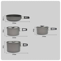Anodized Aluminum Cookware Set Non Camping Mess Kit Heat-Resistant Outdoor Gear for Families