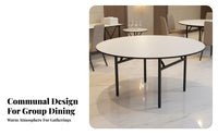 Foldable Round Dining Table Easy Assembly Multi-Person Round Table High Weight Capacity Commercial Furniture for Caterers, Schools, Banquets, Weddings