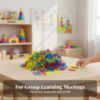 Early Education Interlocking Chain Links Multi-Colored Plastic Chain Links DIY Fun for Toddlers, Kindergarten, Daycare