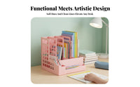 Foldable Design 4-Section foldable Document Sorter Thickened Build upright document Sorter Space-Saving Desk Organizer Multifunctional for Students, educators, Study Room, Classroom, shelf, Reception Area
