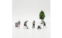 4 Pieces Convenience Store Worker Figurines Painted Worker Figures Tiny Figurines with Costumes for Collectors, Diorama