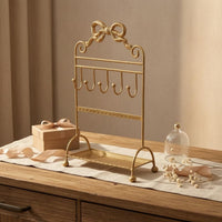 Jewelry Display Stand Decorative Bow Necklace Holder Curled Accents
