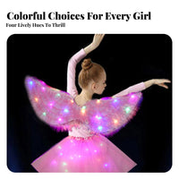 illuminateing Effect light-emitting diode winged appendages Colorful Lights illuminated attachment Battery Powered Costume Accessory Multiple blinking Modes for Girls, Kids, Dancers, Halloween, celebrations, Stage Performance, Parties