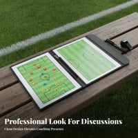 Portable Football Coaching Board Double-Sided Attractable Soccer Coaching Board Zippered Pouch for PE Teachers, Game Day, Sideline