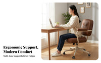 Height Adjustable Upholstered managerial Chair Caster casters rotating Seat High spine Support Office Furniture Ergonomic Design for Home Workers, Students, managerials, Study Room, Bedroom