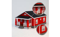House Model with Porch Unlit Miniature Dollhouse Model Collectible Dollhouse for Collectors, Dioramas, Tabletop Displays, Photography