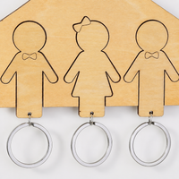 Personalized Wooden Key Holder, Wall Mount Key Hook for New Homeowners, Modern Art Key Hanger with Screw-in Installation