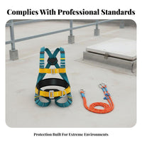 5 Point Fall Arrest Harness Adjustable Straps Full Body Harness Heavy Duty Personal Guarding Equipment for Electricians, Roofers, Scaffolding