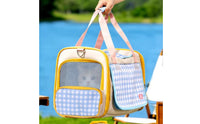 Large Capacity Breathable Mesh Cat Carrier Lightweight Soft Pet Carrier Bag Roll-Up Window Portable Pet Travel Bag Sturdy Frame for Outdoor