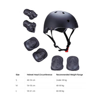 7 Pieces Ventilated Design Young Multi-Sport Helmet Shock Resistance Skating Safety Set Adjustable Strap Kids Helmet and Pads Set Breathable Foam for Scootering