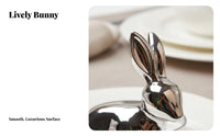 Hare Napkin Holder Festive Crafted Metal Easter Bunny Napkin Holder Elegant Table Decor Metal Hare Easter Decoration for Families, Celebration