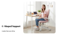 Stable Base Adjustable Ergonomic Young Person Chair High-Density Foam Cushion Adjustable Kids Desk Chair Breathable Mesh Back Student Seat Easy to Clean for Students, Teenagers, Parents, Study Room, Homework, Bedroom, Home Office