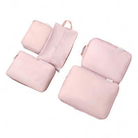 5 Pieces Soft-Sided Five-Piece Luggage Organizer Set Carrying Handles Zippered Travel Bag Set Rectangular