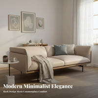 3-Seater Settee Italian design Upholstered Deep-Seat Sofa Nordic Aesthetic Living Room Furniture for Families, Business Owners, Reception Area, Bedroom